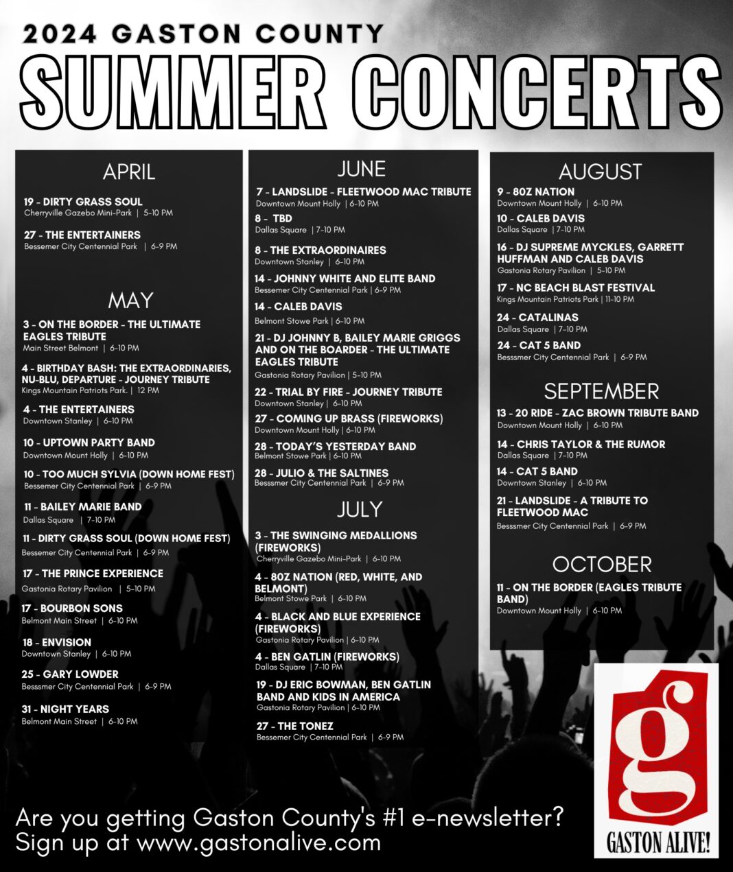 2024 Gaston County Music Schedule Gaston Alive Magazine